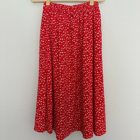 ASOS MONKI 2 piece crop top tank and high waisted button front skirt floral sz S - Picture 5 of 11